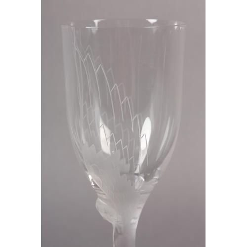 176 - LALIQUE - AN ANGEL OF REIMS champagne flute, originally designed by Marc Lalique, son of Rene, in 19... 