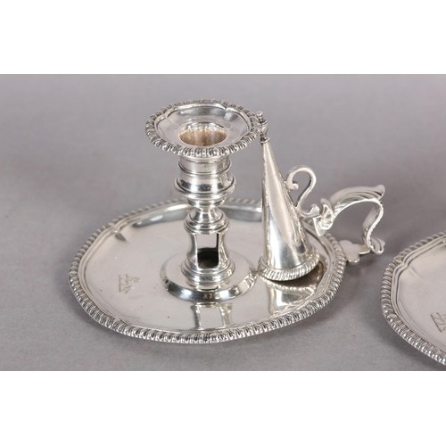 241 - A PAIR OF WILLIAM IV SILVER CHAMBERSTICKS, London 1837, R&S Garrard & Co, retailed by Garrards, Pont... 