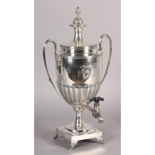 207 - A GEORGE III SILVER COFFEE URN, London 1793, WM Fountain & Daniel Pontifex, the lid with rising fini... 