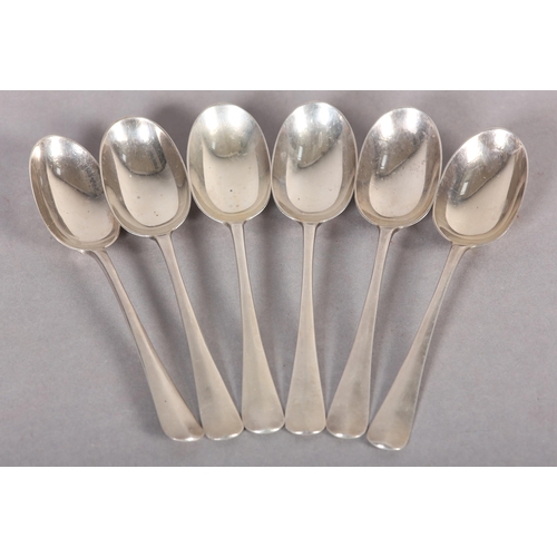 216 - SIX GEORGE V SILVER DESSERT RAT TAIL SPOONS, C.W Fletcher & Son Ltd, Sheffield 1918, total approxima... 