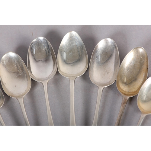 220 - SEVEN 18TH CENTURY AND EARLY 19TH CENTURY SILVER SPOONS, total approximate weight 12oz