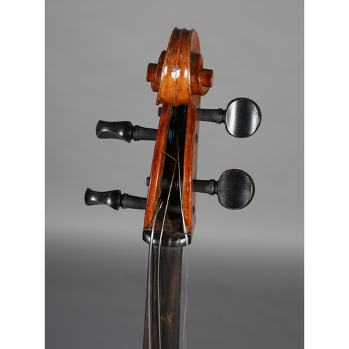 4 - A LATE 19TH/EARLY 20TH CENTURY CELLO, unlabelled, two piece back, 29.5 inches, 75cm, with soft case,... 