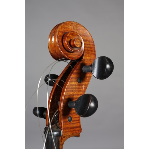 4 - A LATE 19TH/EARLY 20TH CENTURY CELLO, unlabelled, two piece back, 29.5 inches, 75cm, with soft case,... 