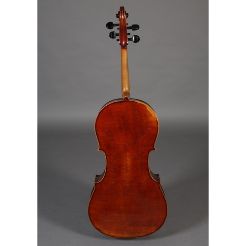 5 - A LATE 19TH/EARLY 20TH CENTURY CELLO, unlabelled, two piece back, 29.5 inches, 75cm, with soft case,... 