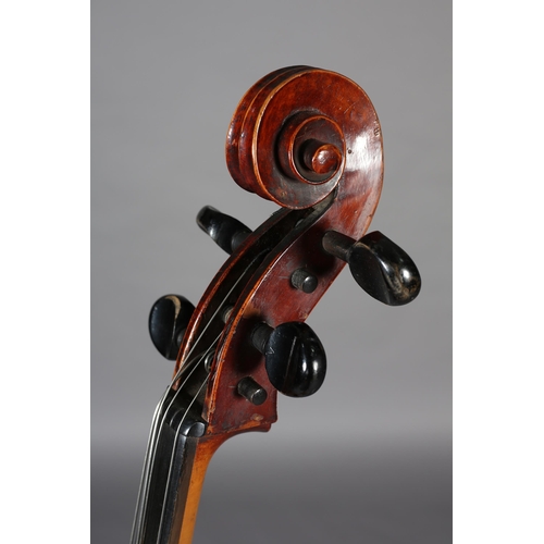 5 - A LATE 19TH/EARLY 20TH CENTURY CELLO, unlabelled, two piece back, 29.5 inches, 75cm, with soft case,... 