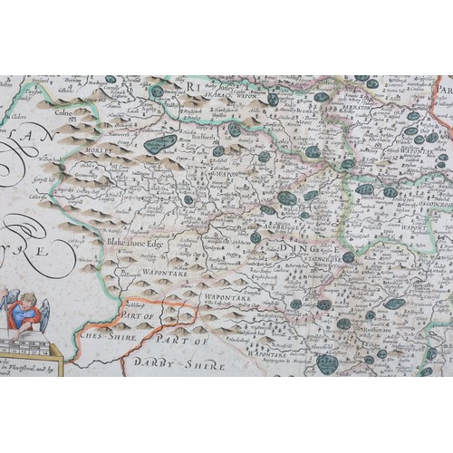 85B - AFTER JOHN SPEED (1552-1629), The West Ridinge of Yorkshire, 1610; double page hand coloured engrave... 