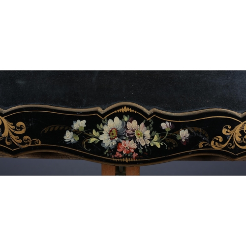 10 - An ornate 19th century  wood fan display case painted with flowers and gold swags, shaped, glazed, p... 