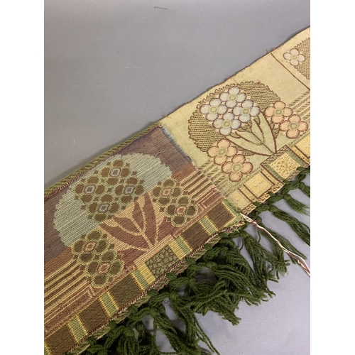 177 - 19th and 20th century silk embroideries, including Art Nouveau: a cream silk handkerchief embroidere... 