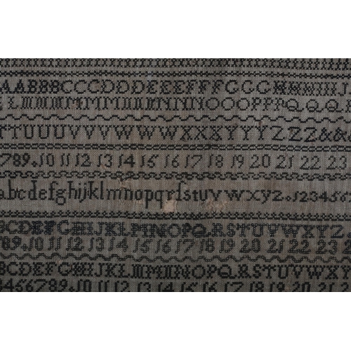 153 - On Education: a 19th century needlework sampler, Eleanor Grady, 1820, the verse comparing an uneduca... 