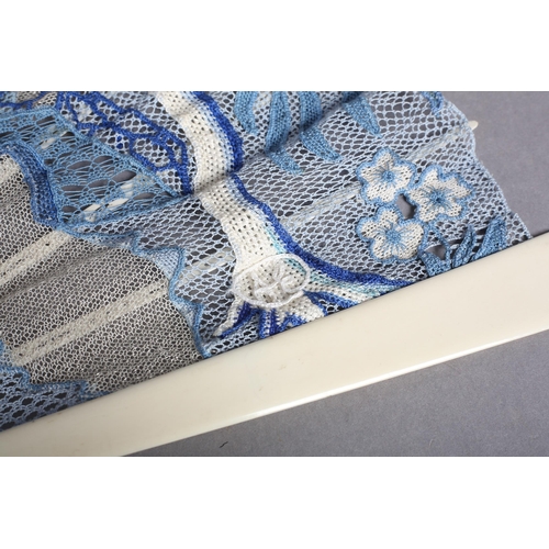 102 - Ann Collier: Willow Pattern, a large leaf of needle lace applied to embroidered net, mounted à l’ang... 