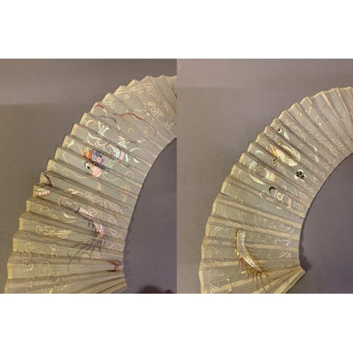 71 - Dismounted fan leaves: a selection of fan leaves removed from montures, 19th/20th century, for reuse... 