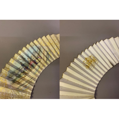 71 - Dismounted fan leaves: a selection of fan leaves removed from montures, 19th/20th century, for reuse... 