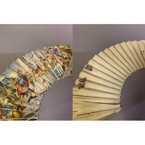 5 - Dismounted fan leaves: a selection of 18th/19th century fan leaves removed from montures, for reuse ... 