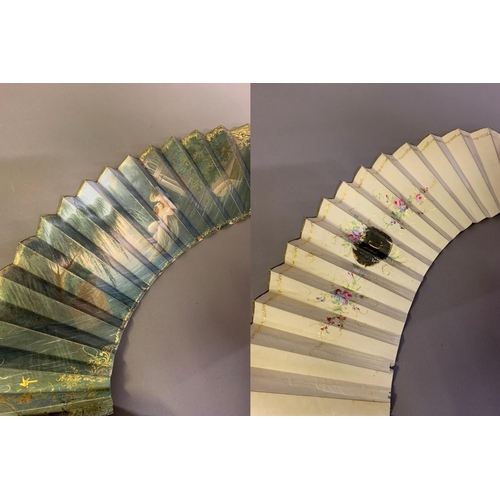 5 - Dismounted fan leaves: a selection of 18th/19th century fan leaves removed from montures, for reuse ... 