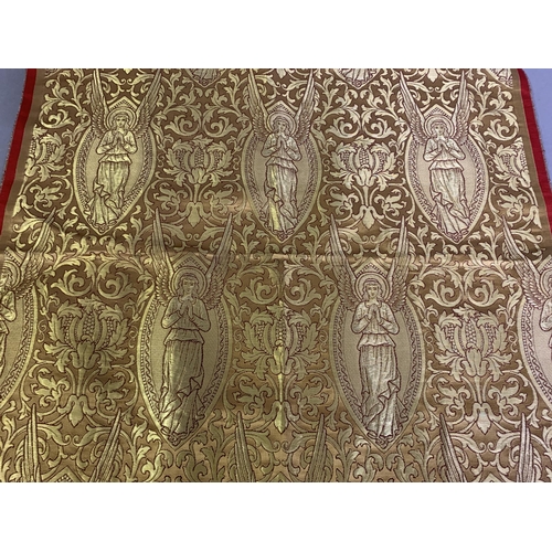 208 - A fine unused panel of woven silk, with a pattern repeat of Archangels, possibly Russian, or french,... 