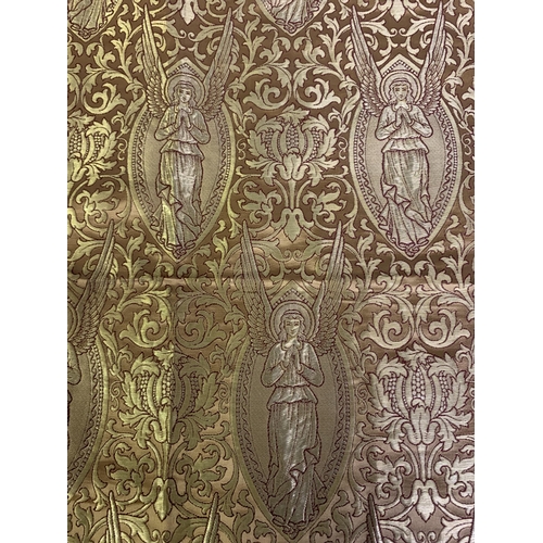 208 - A fine unused panel of woven silk, with a pattern repeat of Archangels, possibly Russian, or french,... 