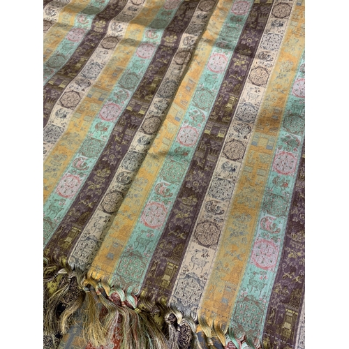 297 - A Japanese pure woven silk shawl, or table runner, a Tatsumura creation, often referred to as 