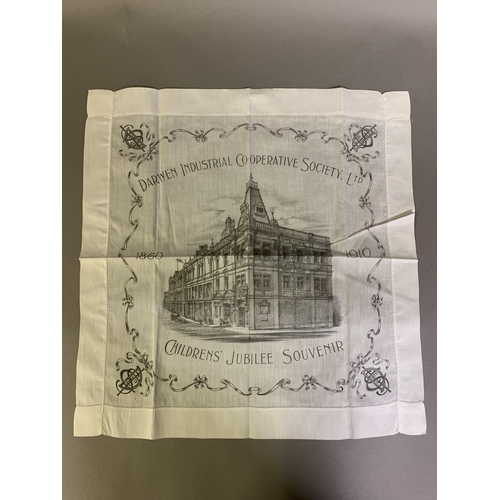 248 - Children’s Jubilee Souvenir 1860 - 1910: A large Victorian cotton handkerchief printed with an impos... 