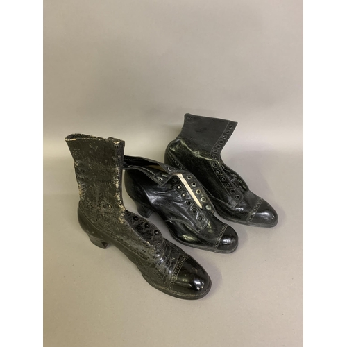 253B - Victorian boots, for study: a selection of ODD Victorian ladies’ leather boots, previously used for ... 