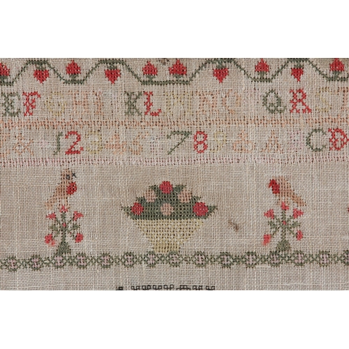 165 - A 19th century needlework sampler, attributed to Sarah Elwood, October 4th 1825, with text entitled ... 