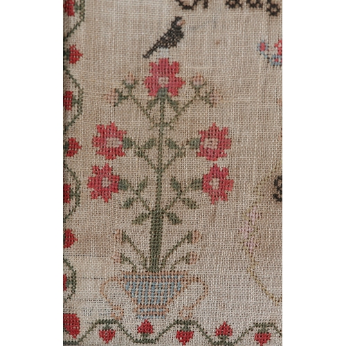 165 - A 19th century needlework sampler, attributed to Sarah Elwood, October 4th 1825, with text entitled ... 