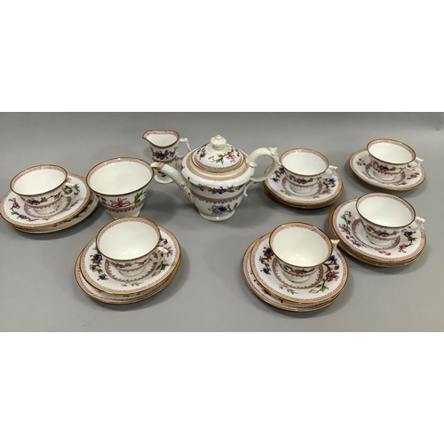 284 - An early 20th century Royal Worcester tea service comprising six cups, six saucers, five side plates... 