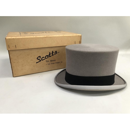 60 - A grey top hat by Scott's of London, in original box