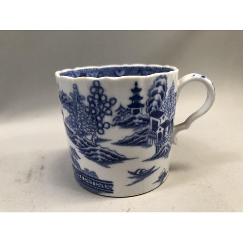 94 - A blue and white jar and cover with crackle glaze together with handled vase, chamber pot both decor... 