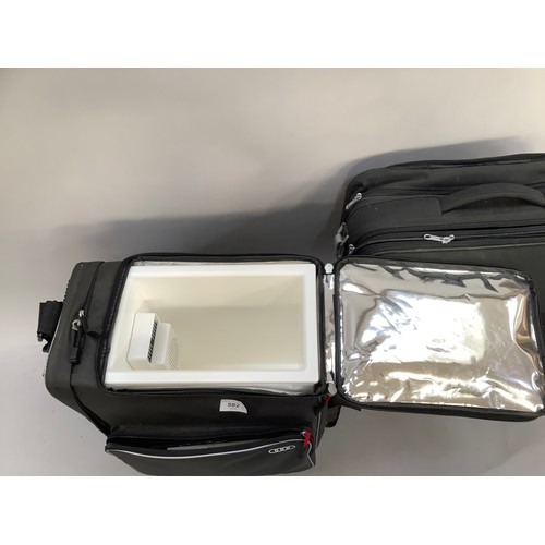 582 - An Audi car cool bag together with a travel case