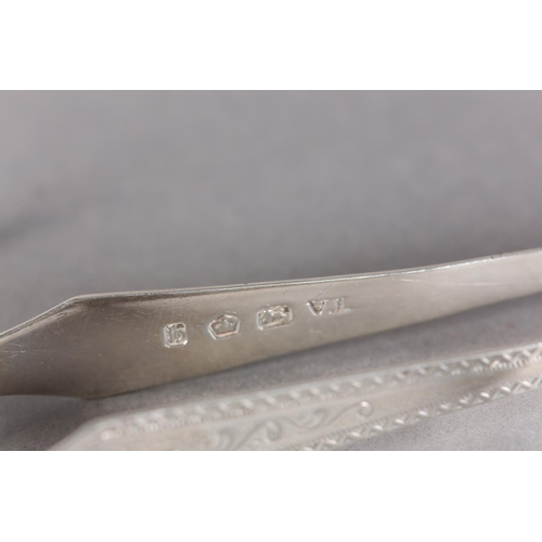 281 - A PAIR OF SCOTTISH SILVER BRIGHT CUT SUGAR TONGS c.1790 together with three other pairs of silver to... 