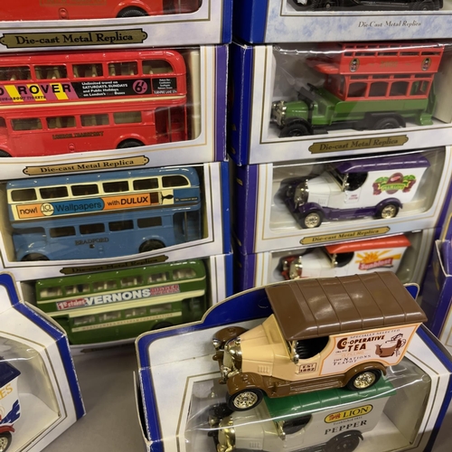 50 - A collection (15) of Oxford Die Cast scale models, including four Routemaster double decker buses (b... 