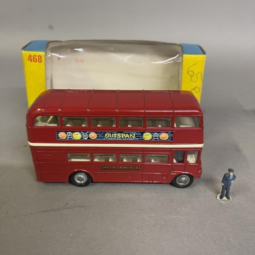 57 - A 1970 Corgi London Transport Outspan Orange Routemaster double decker bus, boxed, complete with dri... 