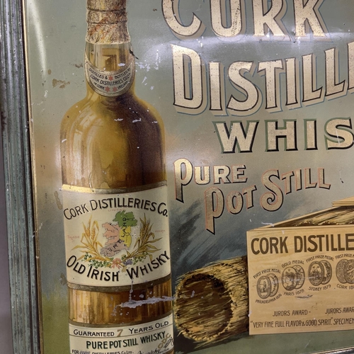 63 - A Cork Distilleries Whisky pictorial tin advertising sign.