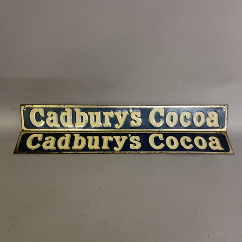 66 - A pair of Cadbury’s Cocoa painted tin advertising signs.