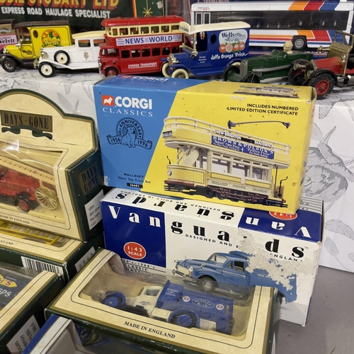 76 - A collection of Corgi, Days Gone and Oxford die cast models, including a Scania Curtainside Trailer ... 