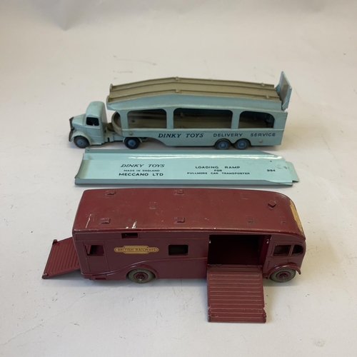 98 - A Dinky Toys die cast Pullmore Car Transporter complete with loading ramp, along with a Dinky Supert... 