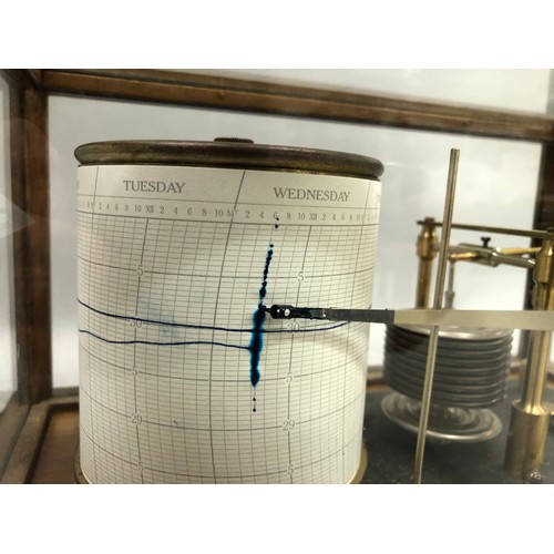 138 - A Negretti and Zambra oak cased barograph, 20th century serial no. R/39620, 38cm high