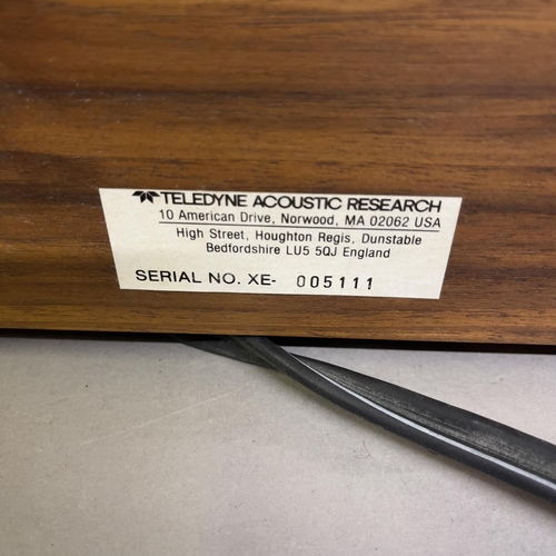 23 - A vintage Teledyne Acoustic Research ‘The AR’ belt-drive turntable, with solid aluminium platter mou... 