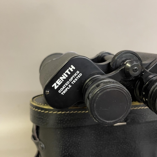 37 - A selection of cased binoculars, including Lieberman and Gortz 20x45, Zenith 10x50, three other pair... 