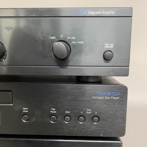 38 - A component hifi system comprising of a Cambridge Audio A1 Integrated Amplifier, a Cambridge Audio T... 