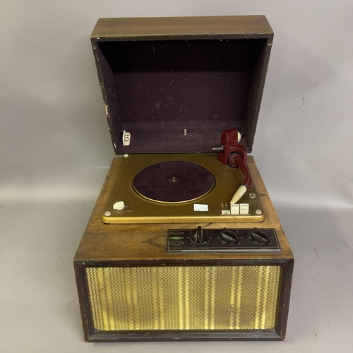 41 - A Philips Hi-Z three-speed automatic record player in veneered case. Untested.