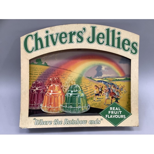 283 - A vintage Chiver's Jellies advertising counter or window display board, 46.5cm x 54cm, a reduced pri... 