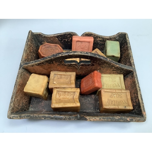 296 - A small quantity of vintage bars of soap by Nubolic, Lifebouy, Puritan, Bibby's Best and John Knight... 