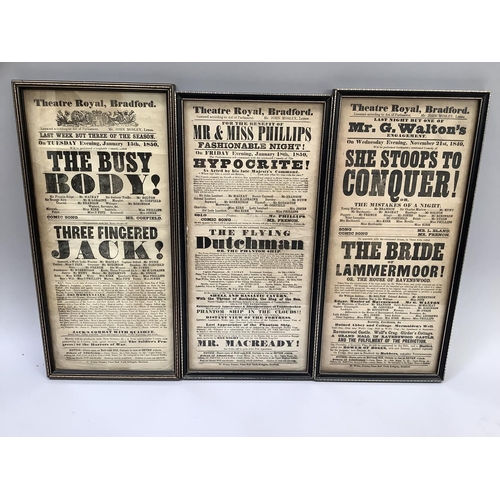 297 - Theatre Royal Bradford - three black and white printed billboard posters, advertising performances o... 