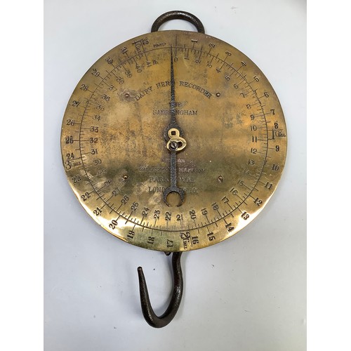 295 - Set of spring balance dairy scales, printed to the front, The Sandringham, Dairy Herd Recorder, Dair... 