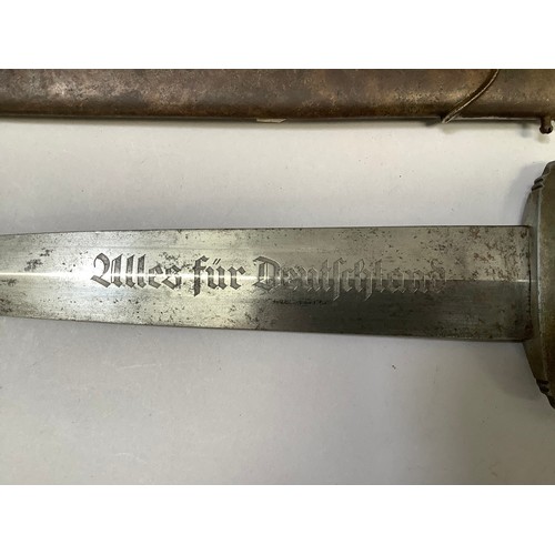 238 - A German WWII  Model 1933 Nazi SA officer's dress dagger, the 21.5cm blade engraved Alles fur Deutsc... 