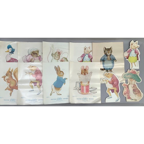 301 - Nine Beatrix Potter posters depicting characters from the Peter Rabbit books, printed by Frederick W... 