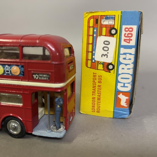 A 1970 Corgi London Transport Outspan Orange Routemaster double