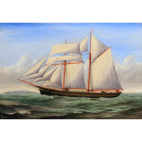 300 - W W ROBERTS early 20th century, Sailing ship off Lundy, oil on canvas, signed and dated 1908 to lowe... 