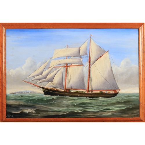 300 - W W ROBERTS early 20th century, Sailing ship off Lundy, oil on canvas, signed and dated 1908 to lowe... 